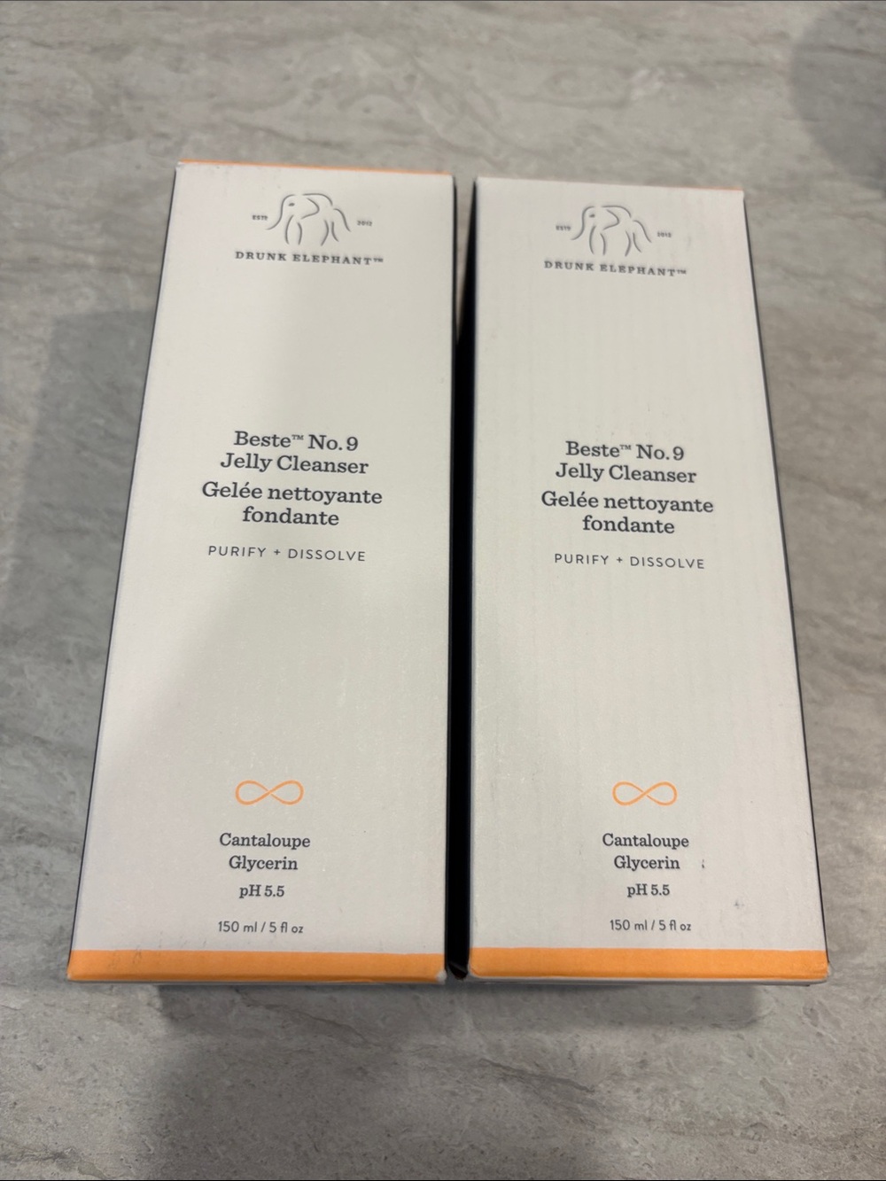 Drunk Elephant Beste No.9 Jelly Cleanser - White & Orange Box (2 Pack)